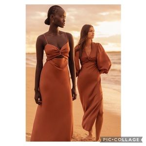 New! Shona Joy LUXE TWIST FRONT SLEEVELESS MIDI DRESS